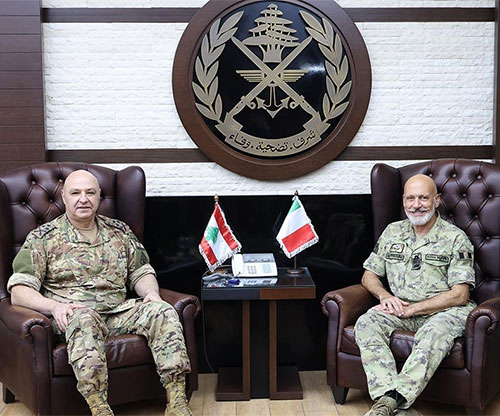 Lebanese Army Chief Receives Commander of Italian Army