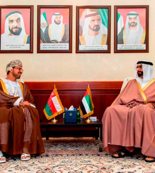 UAE Defense Minister Meets Omani, Singaporean Ambassadors